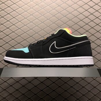 Air Jordan 1 Low Black Aurora Green Laser Orange