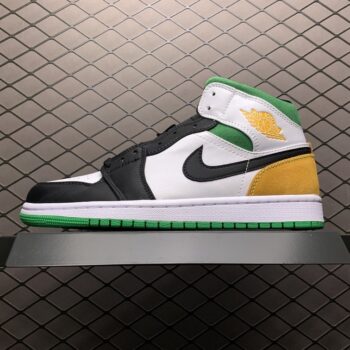 Air Jordan 1 MID White laser Orange Lucky Green