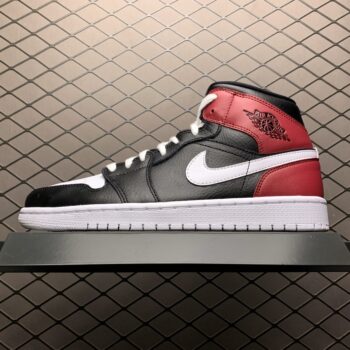 Air Jordan 1 MID Black White Noble Red
