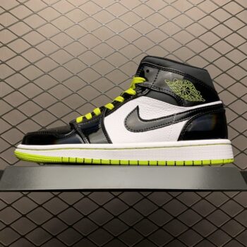 Jordan 1 Mid Black Cyber Mystic Green