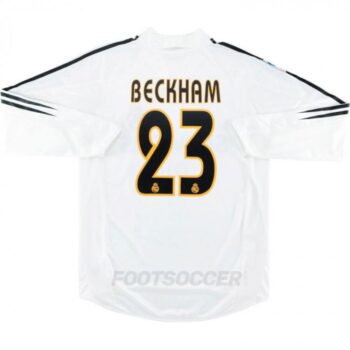 2004-05 MAILLOT RETRO VINTAGE REAL MADRID BECKHAM M/L
