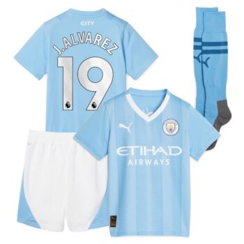 MAILLOT KIT ENFANT MANCHESTER CITY DOMICILE 2023 2024 J.ALVAREZ