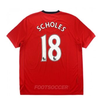 2009-10 Maillot Retro Vintage Manchester United Home Scholes