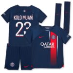 Maillot kit Enfant PSG 2023 2024 Domicile Kolo Muani
